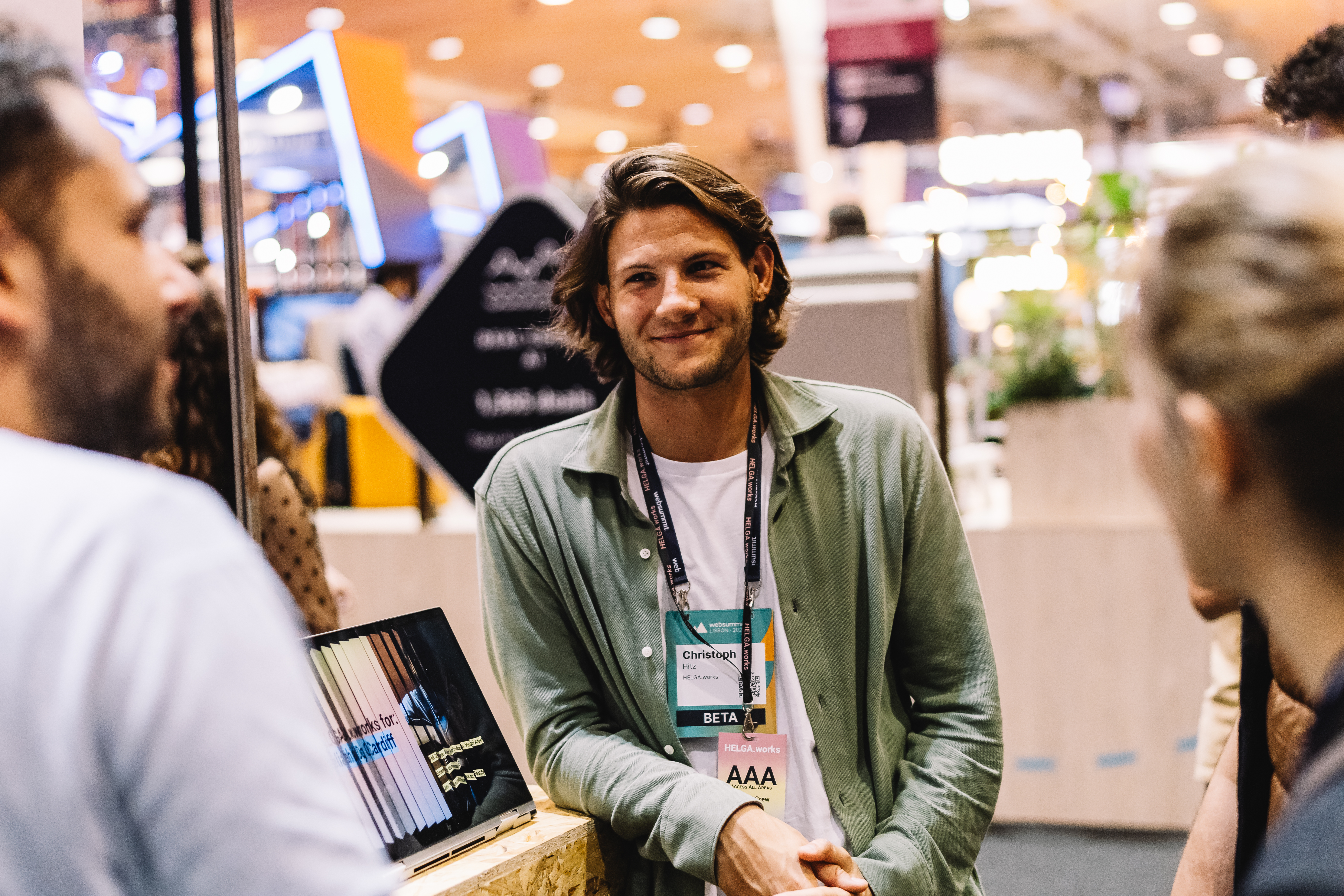 Startups interacting at the Alpha Startup area of Web Summit 2023