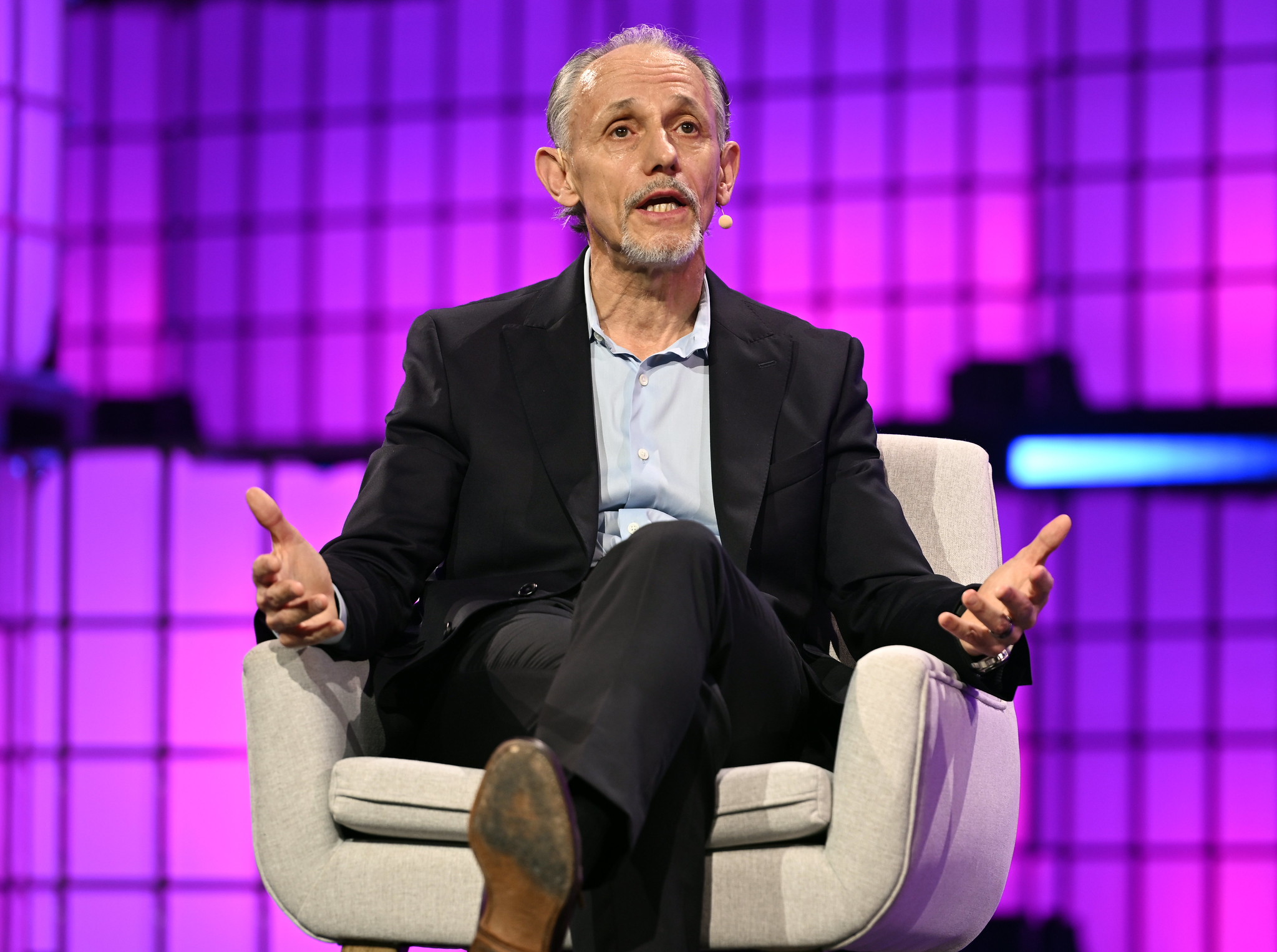 Nigel Morris, Managing Partner & Co-Founder, QED, on Centre Stage during day one of Web Summit 2025 at the MEO Arena in Lisbon, Portugal